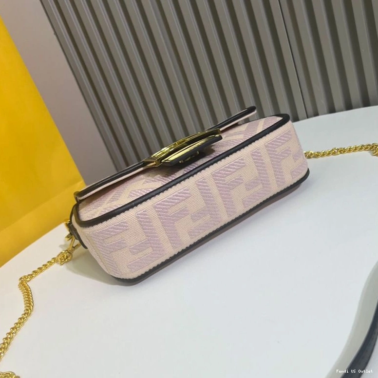 Affordable HOT Cherry In FF Motif Fendi Mini Bag Baguette Canvas 0726
